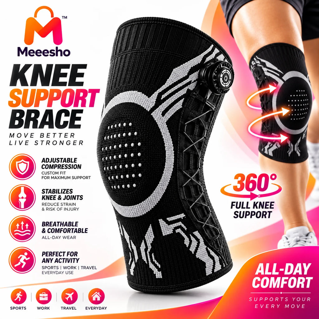 Adjustable Knee Support Brace with Side Stabilizer