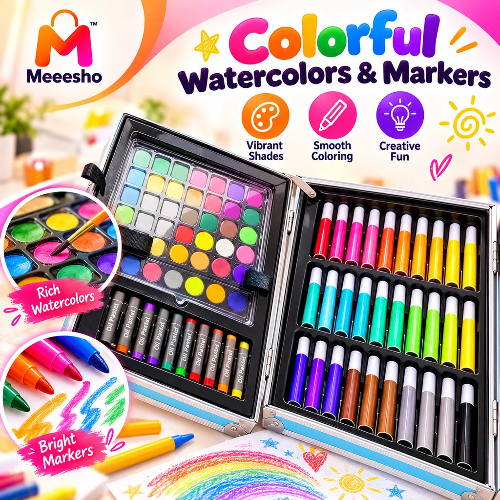 Kids Art Set Portable Drawing Painting Kit Case