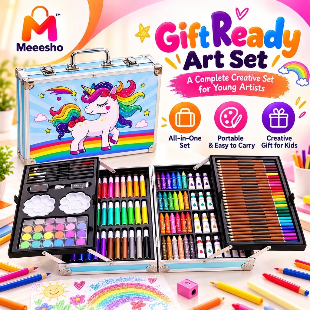 Kids Art Set Portable Drawing Painting Kit Case