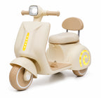 Royal Cream Vespa Kids Electric Ride-On Scooter with LED Lights