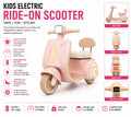 Royal Cream Vespa Kids Electric Ride-On Scooter with LED Lights