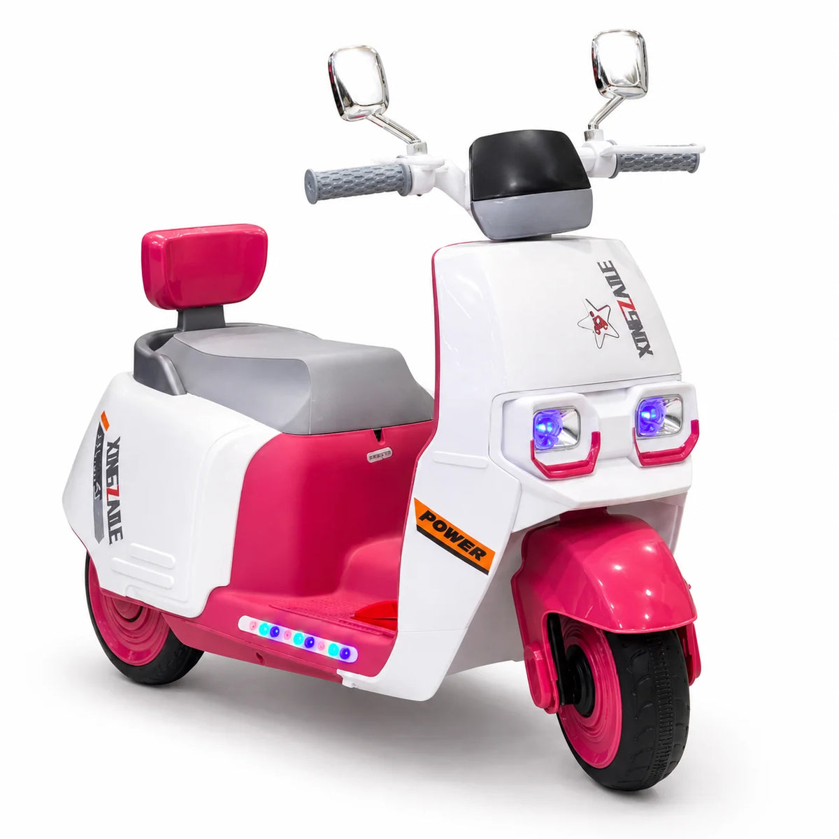 Kids Electric Vespa Scooter Rechargeable Ride-On Bike with LED Lights