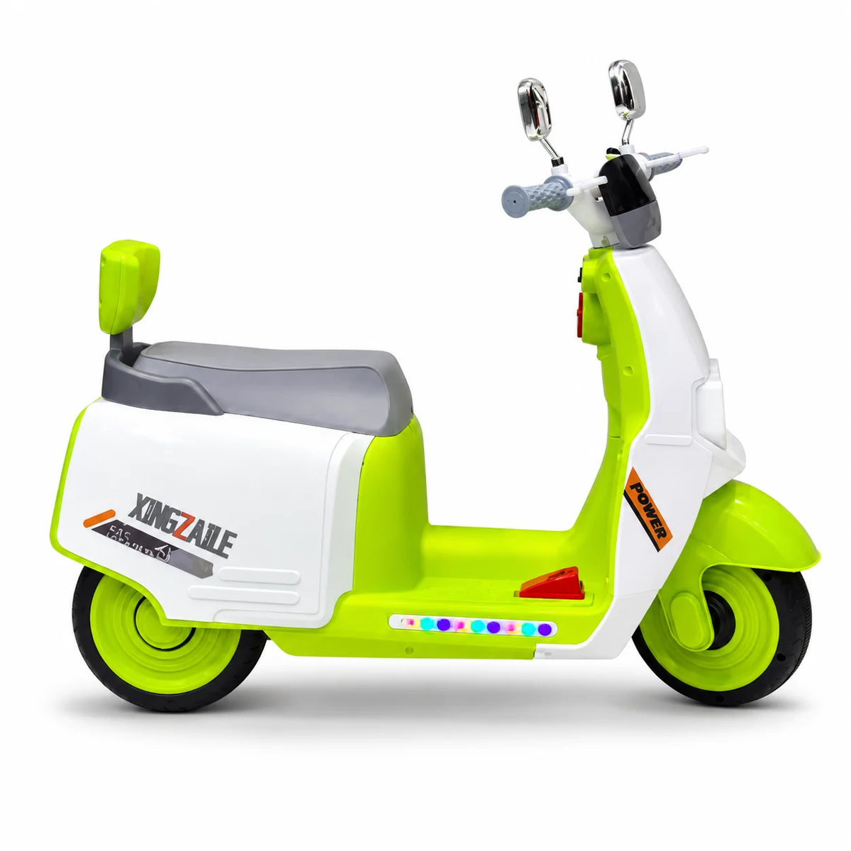 Kids Electric Vespa Scooter Rechargeable Ride-On Bike with LED Lights