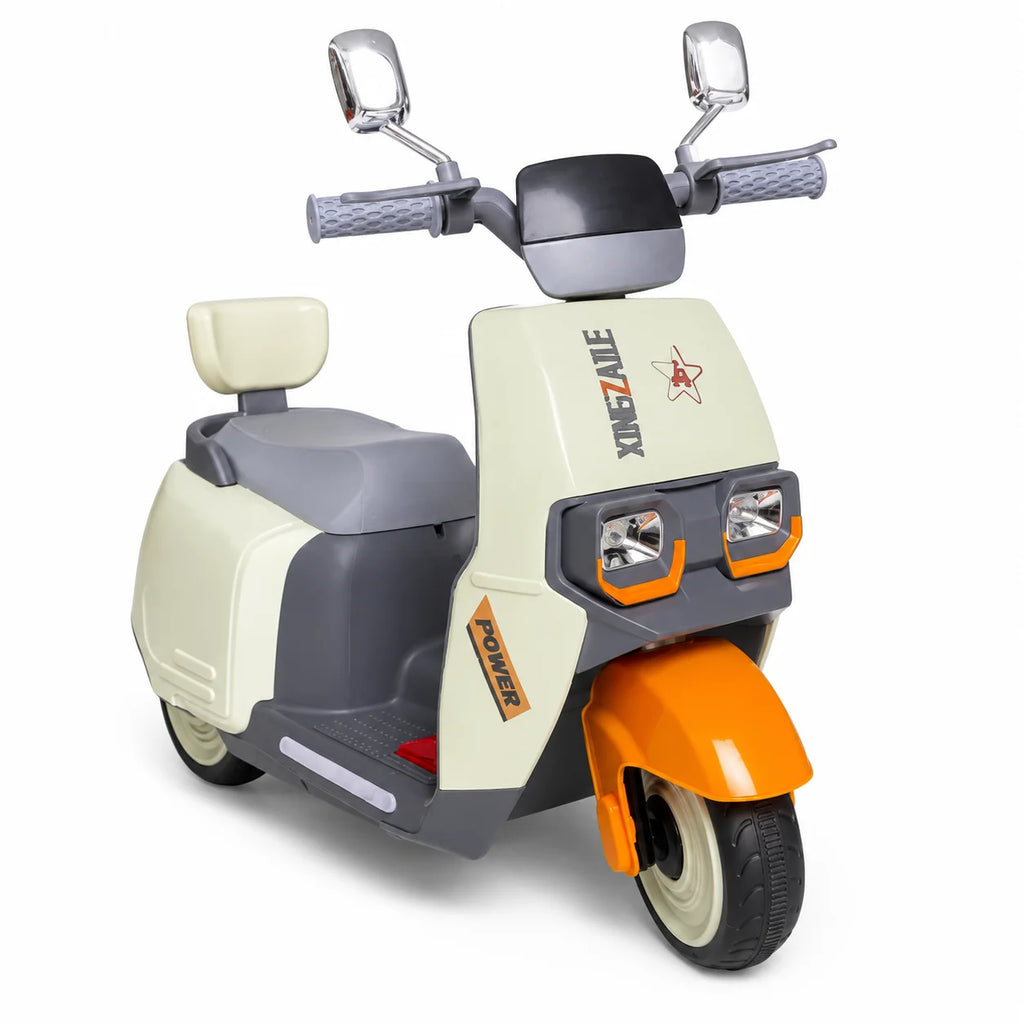 Kids Electric Vespa Scooter Rechargeable Ride-On Bike with LED Lights