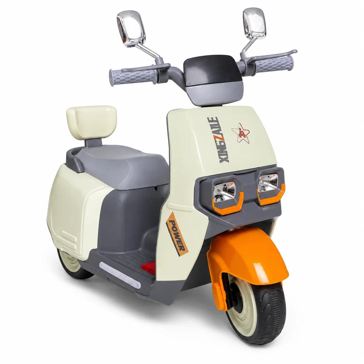 Kids Electric Vespa Scooter Rechargeable Ride-On Bike with LED Lights