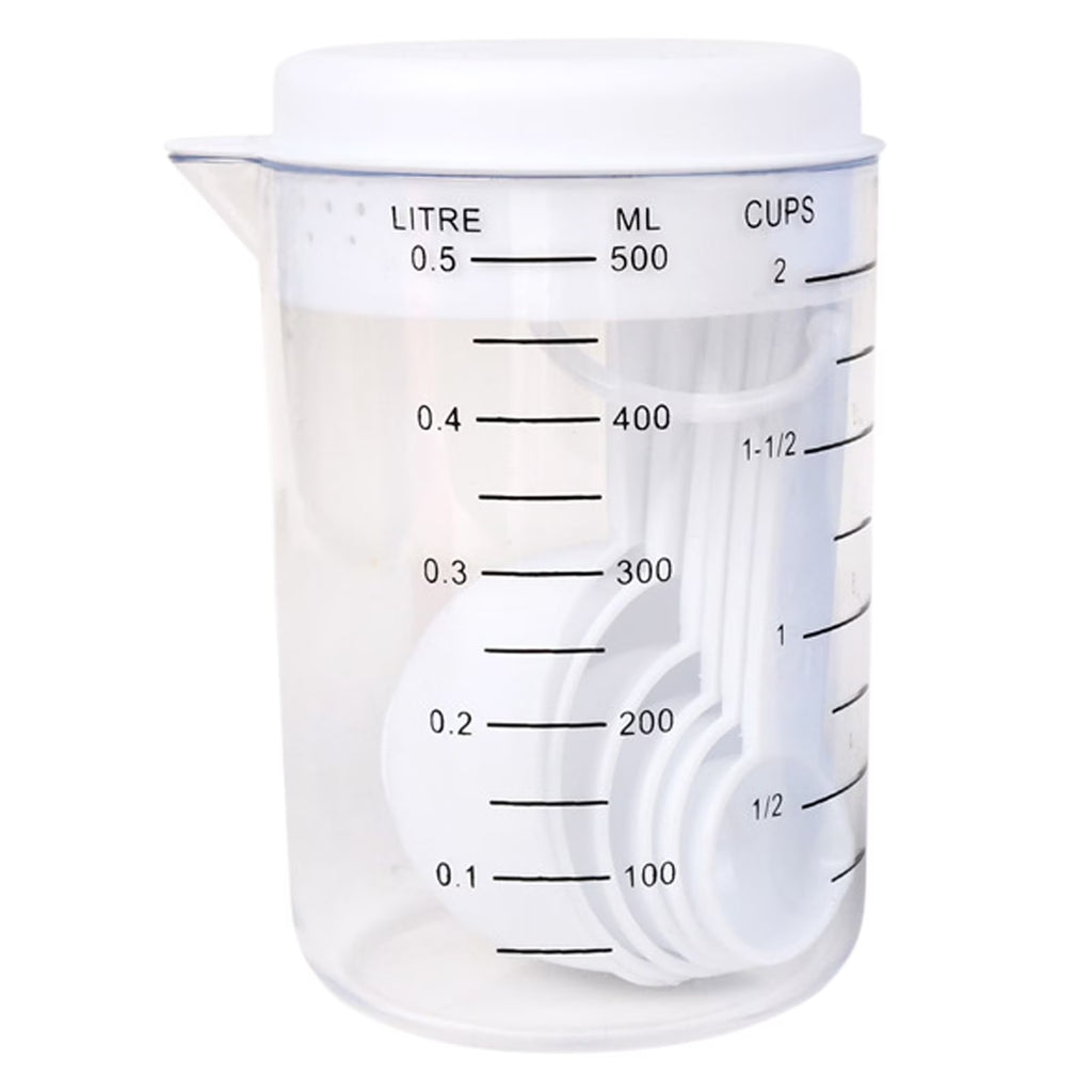 500ML Measuring Cup Spoons Kitchen Jug Cover Tea Baking Tool