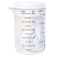 500ML Measuring Cup Spoons Kitchen Jug Cover Tea Baking Tool