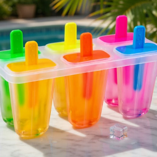 Plastic Ice Cream Mold Homemade Popsicle Maker Freezer Tray Set