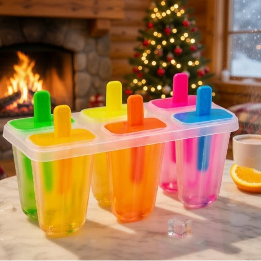 Plastic Ice Cream Mold Homemade Popsicle Maker Freezer Tray Set