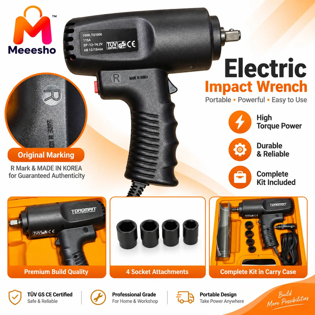 12V Heavy Duty Electric Impact Wrench Gun Set