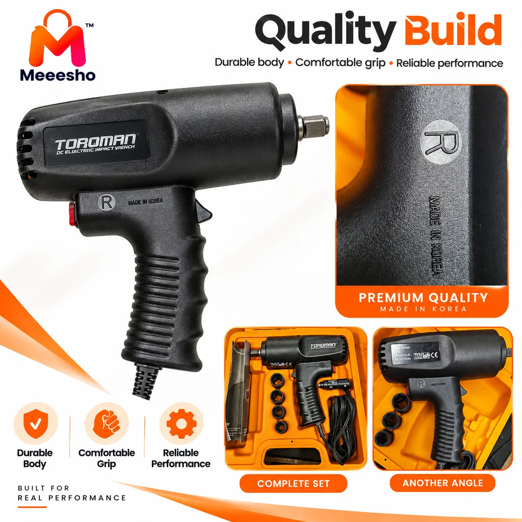 12V Heavy Duty Electric Impact Wrench Gun Set