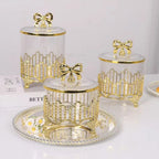 European Retro Gold Plated Candy Nut Luxury Storage Decorative Jar