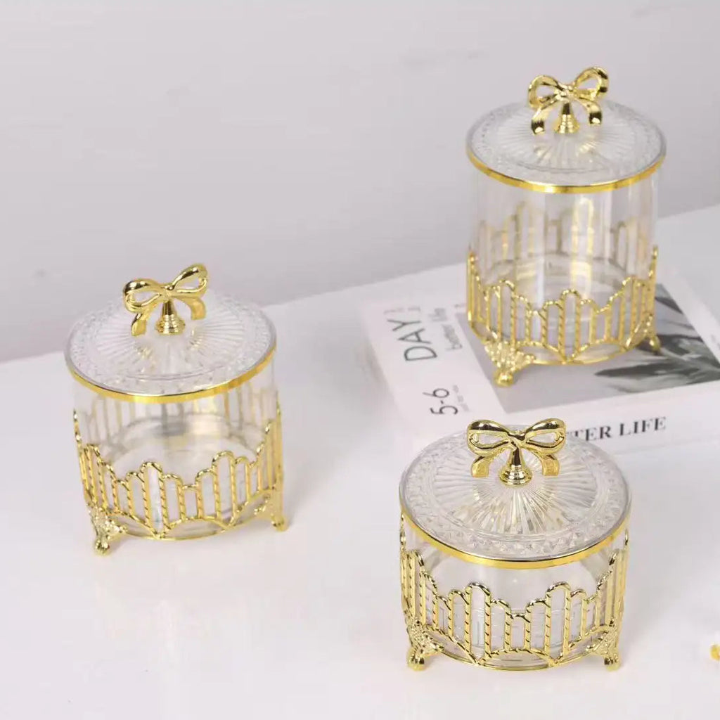 European Retro Gold Plated Candy Nut Luxury Storage Decorative Jar