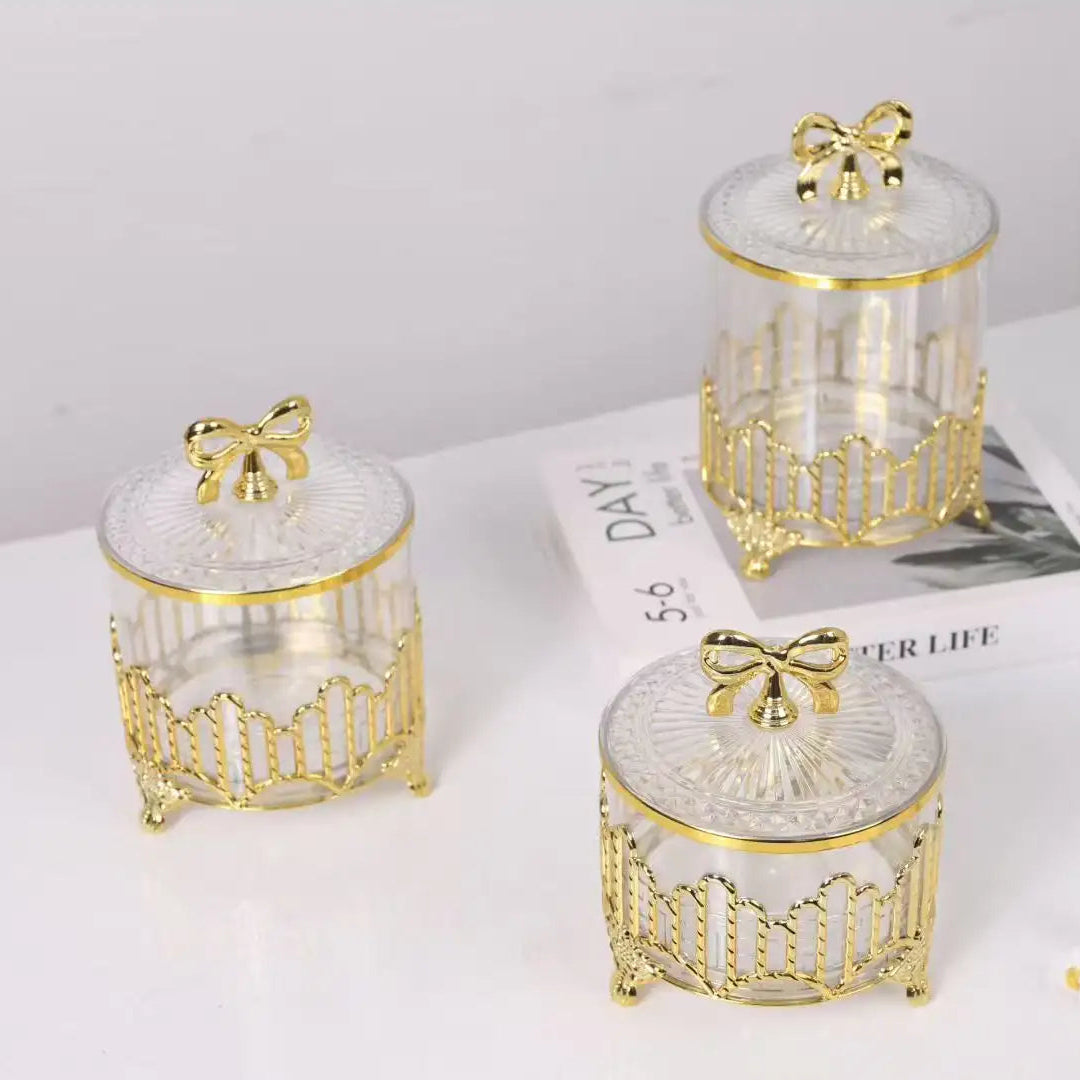 European Retro Gold Plated Candy Nut Luxury Storage Decorative Jar