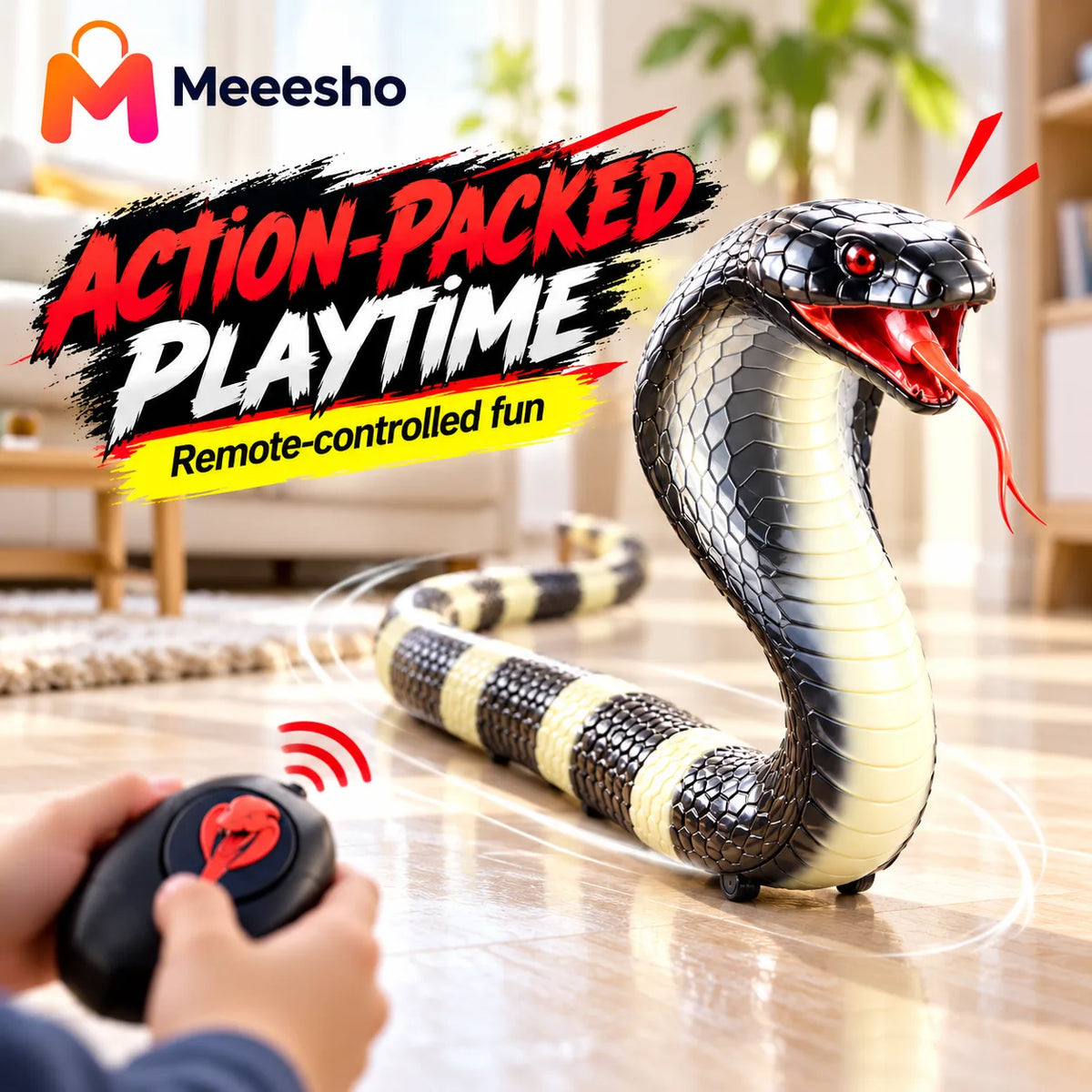 Remote Control Cobra Snake Toy with Realistic Slithering Action
