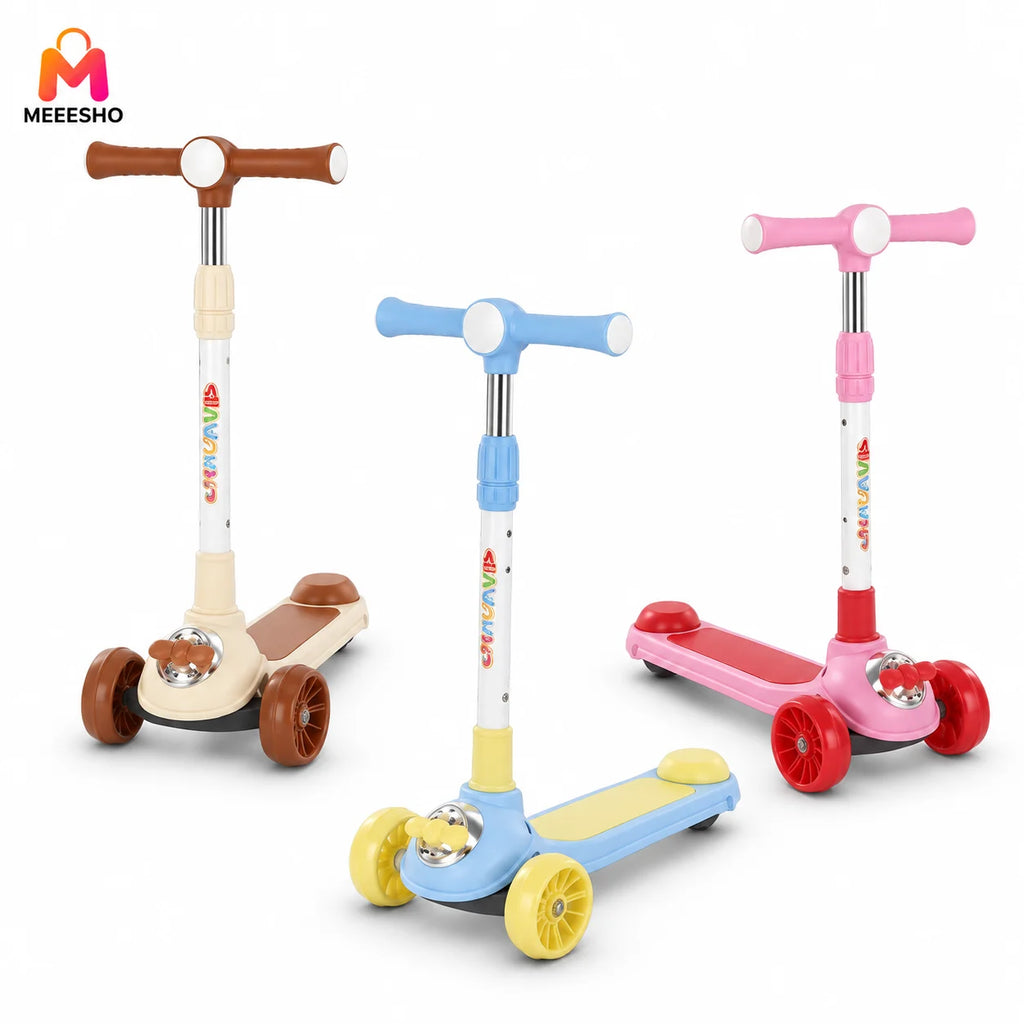 Amazing Kids Manual Scooter Adjustable Three Wheel Outdoor Fun Balance Ride