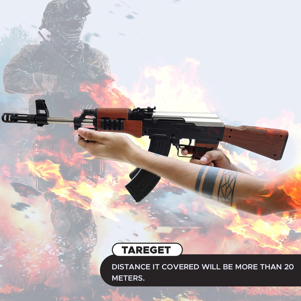 DIVI Divine AK47 Toy Gun With 500 Bullets Kids Blaster