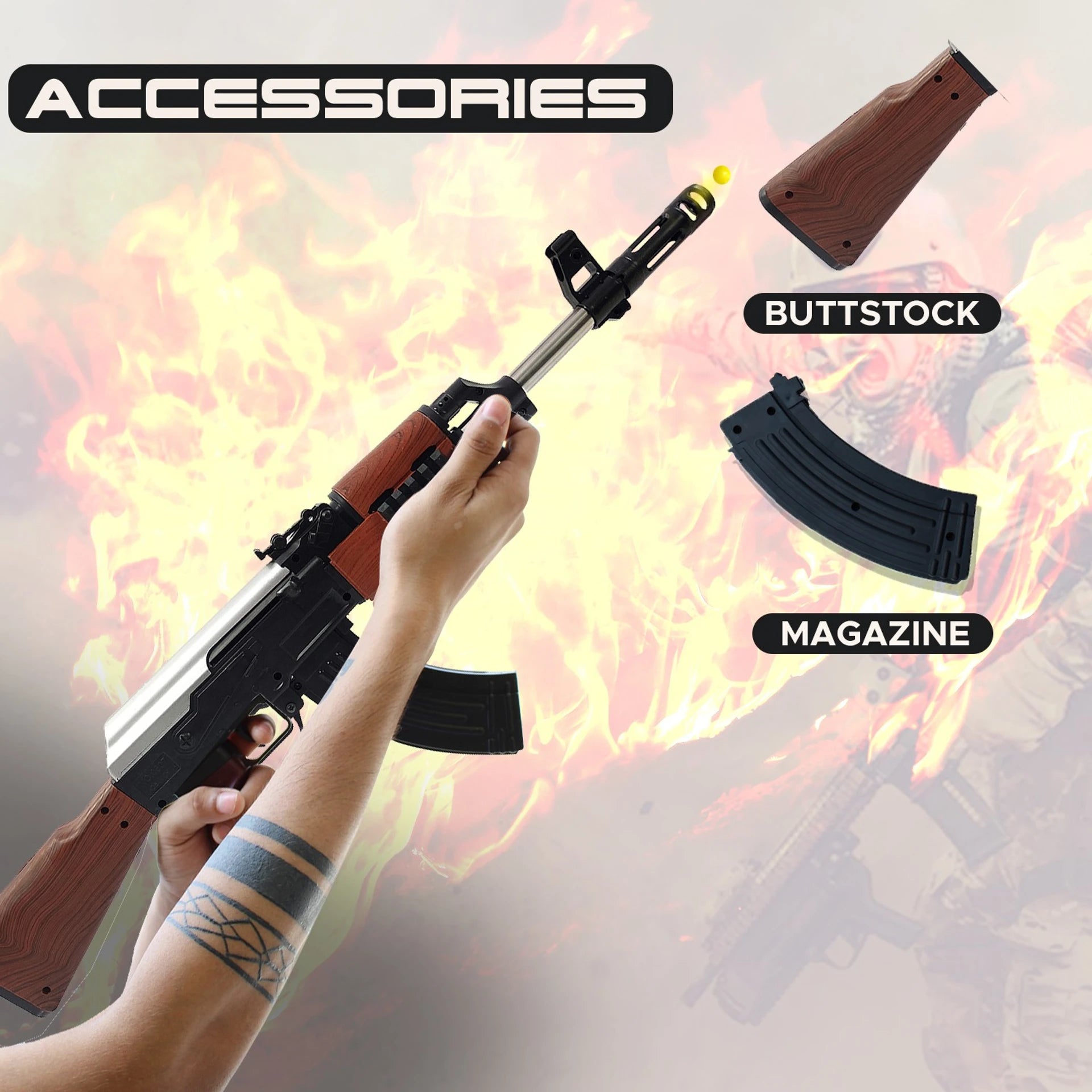 DIVI Divine AK47 Toy Gun With 500 Bullets Kids Blaster