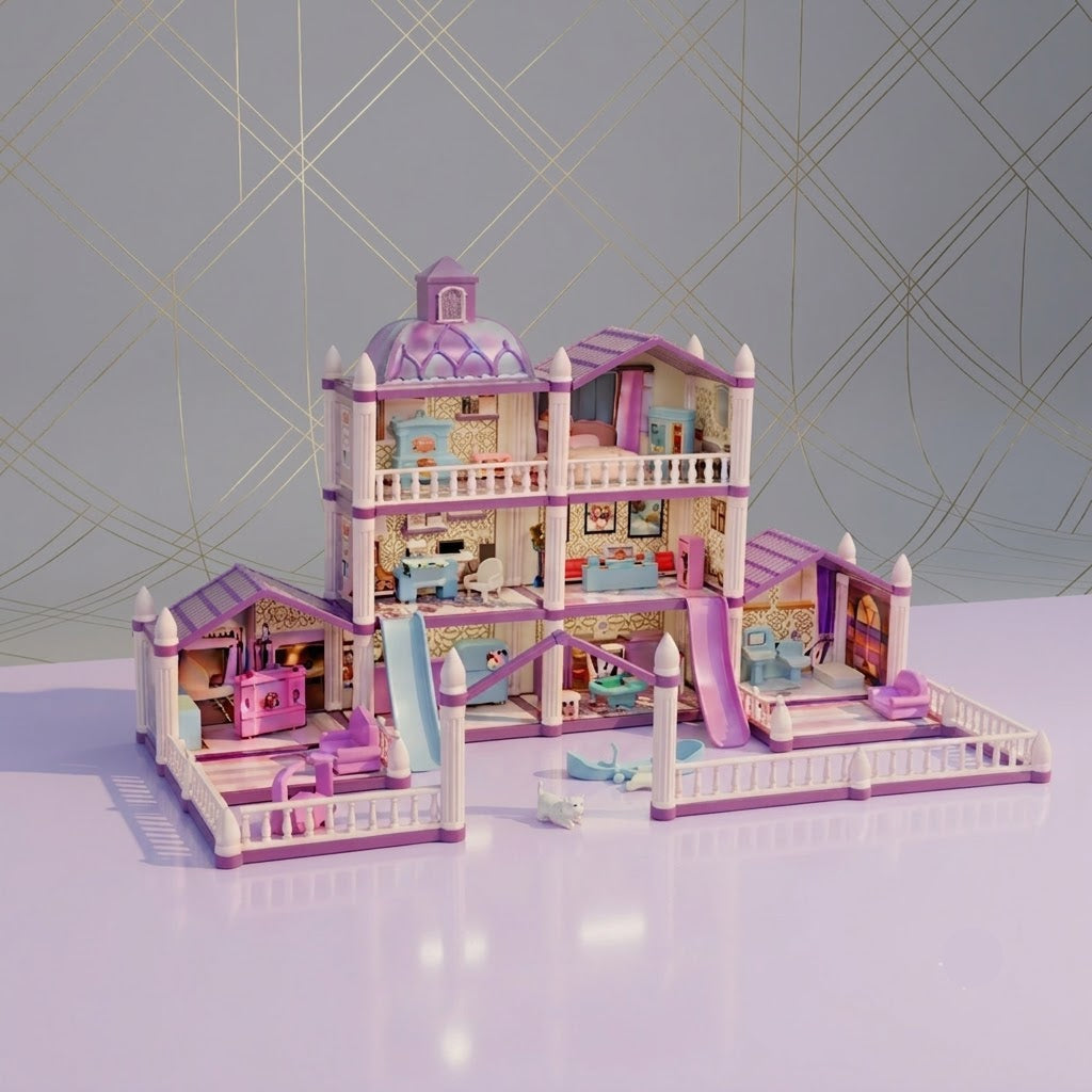 Luxury Girls Dollhouse Playset Dream House Educational Pretend Play Toy Set