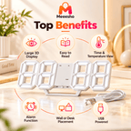 Modern 3D LED Digital Desk Clock With Large Clear Display