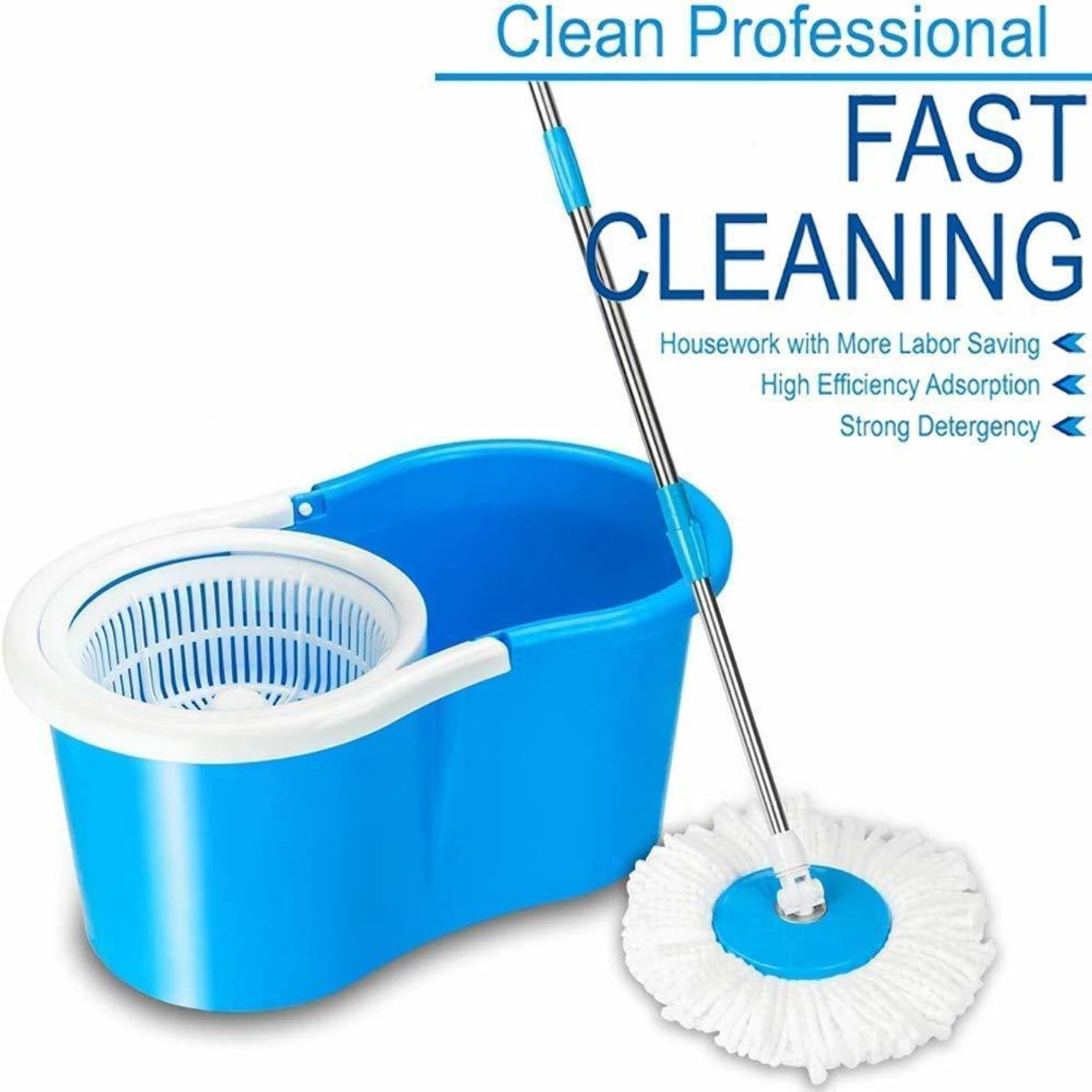 Magic Spin Mop Bucket Stainless Steel Rod Home Cleaning System