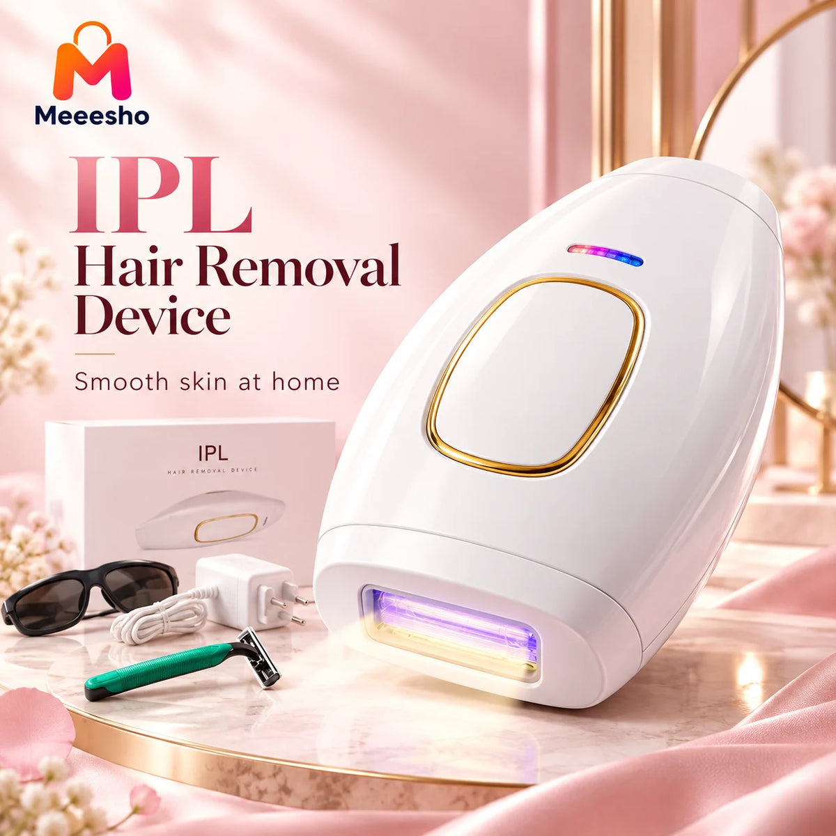 IPL Hair Removal Device Complete Kit for Smooth Skin