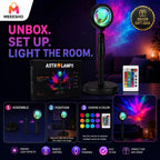 Rotatable USB Rainbow Projection Lamp Creates Dreamy Sunset Room Ambience