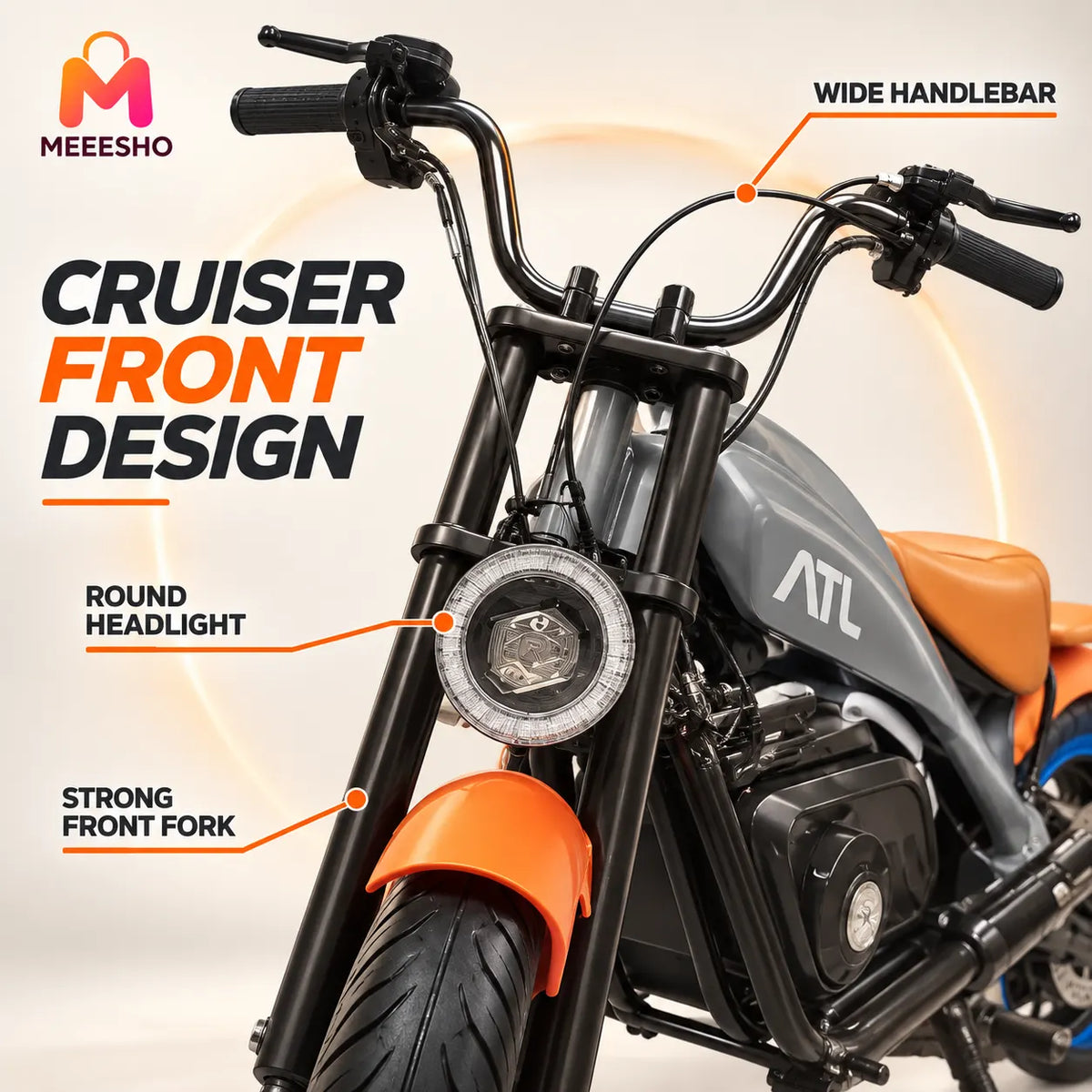 ATL Electric Cruiser Bike With Dual Seat And Disc Brakes
