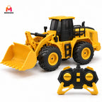 Remote Control Bulldozer Toy With Moving Loader And Chunky Wheels