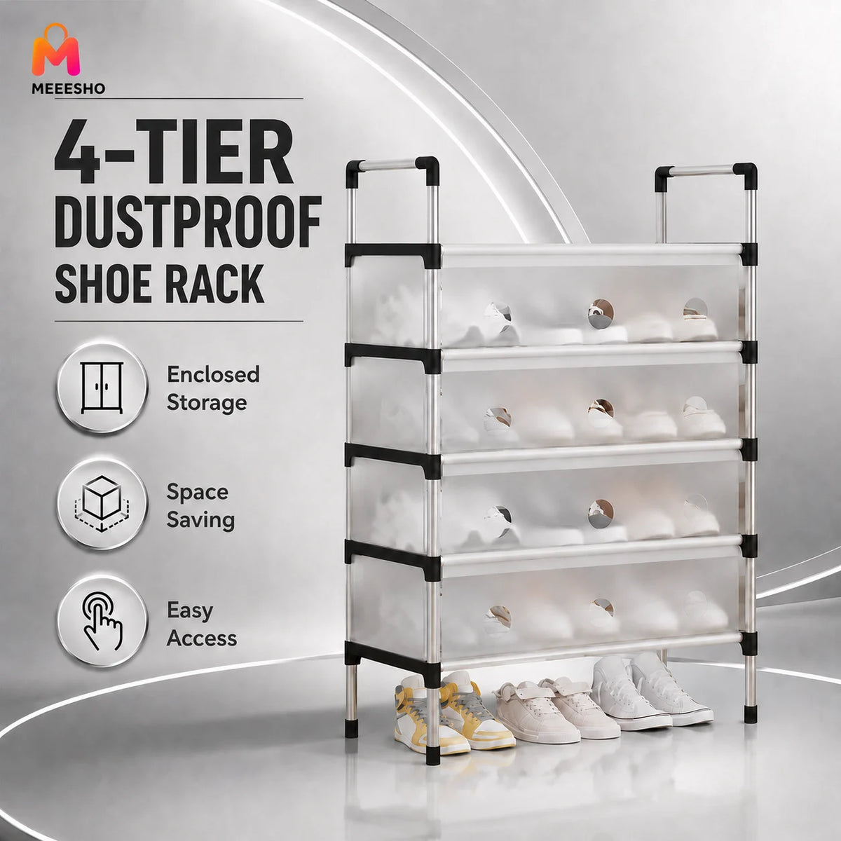 Premium Dustproof Multi-Tier Shoe Rack for Organized Space-Saving Home Storage