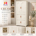 Premium Cream Storage Cabinet with Shelves for Modern Home Organization