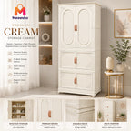 Premium Cream Storage Cabinet with Shelves for Modern Home Organization