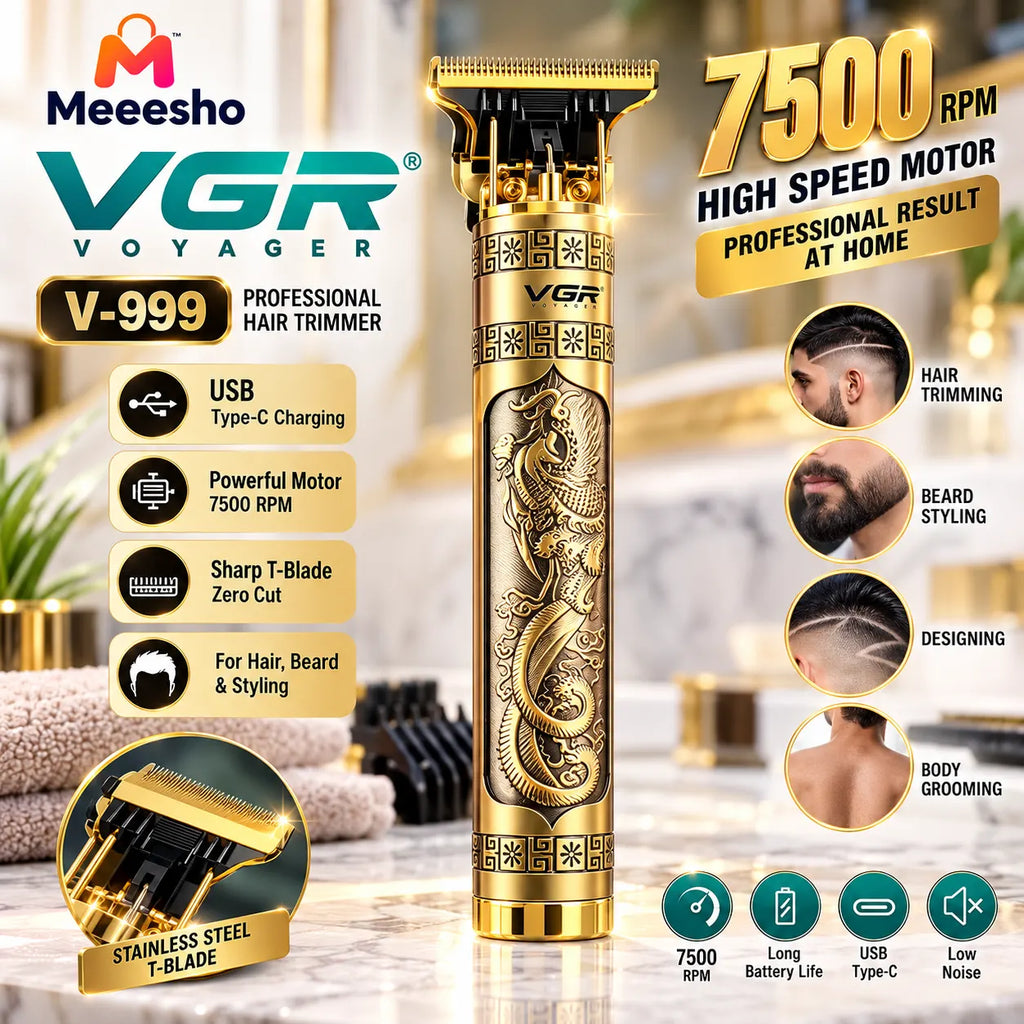 VGR V-999 Professional Hair Trimmer 7500 RPM Power