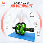 Dual Wheel Ab Roller With Non-Slip Grip for Home Workouts