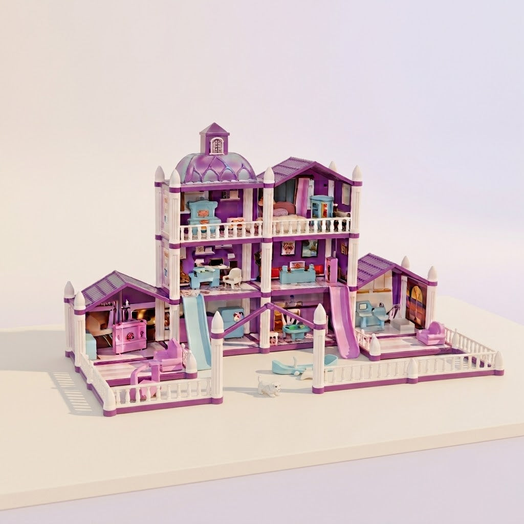 Luxury Girls Dollhouse Playset Dream House Educational Pretend Play Toy Set