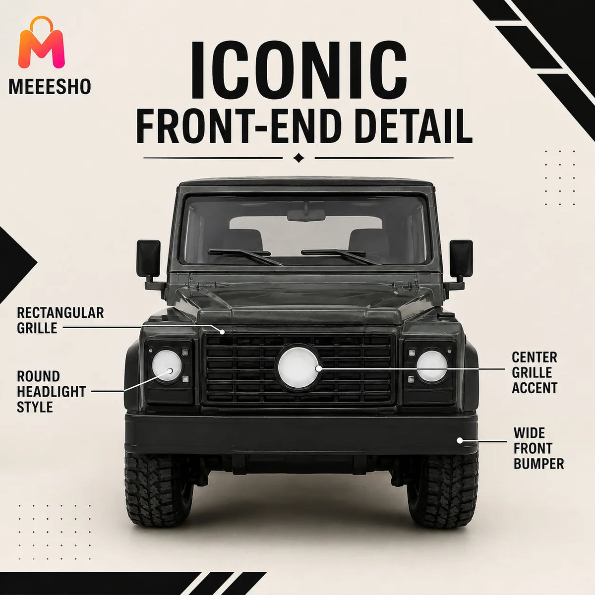 Premium Black Off-Road Toy Jeep for Rugged Adventure Playtime Fun
