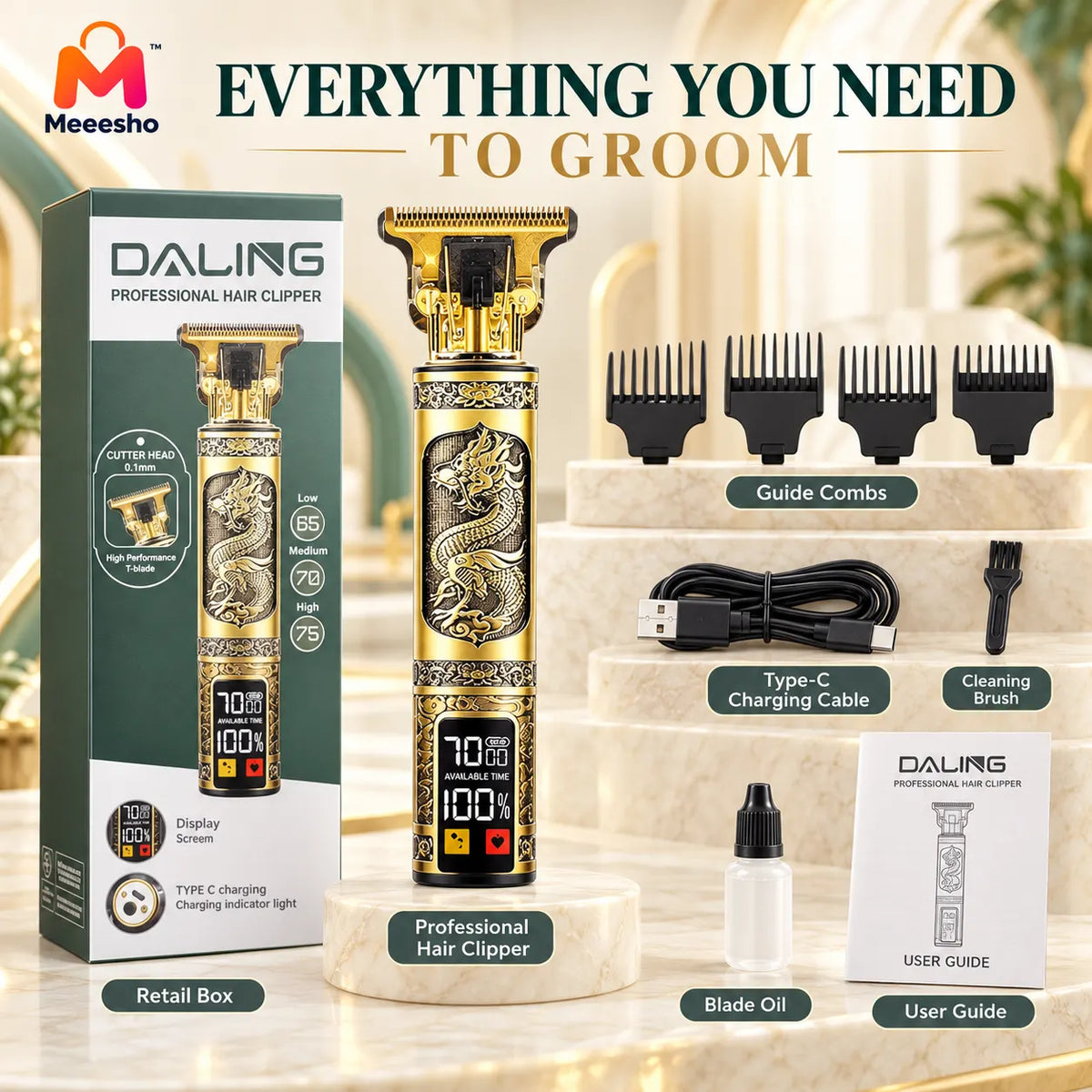 Daling Professional Hair Clipper Complete Grooming Kit