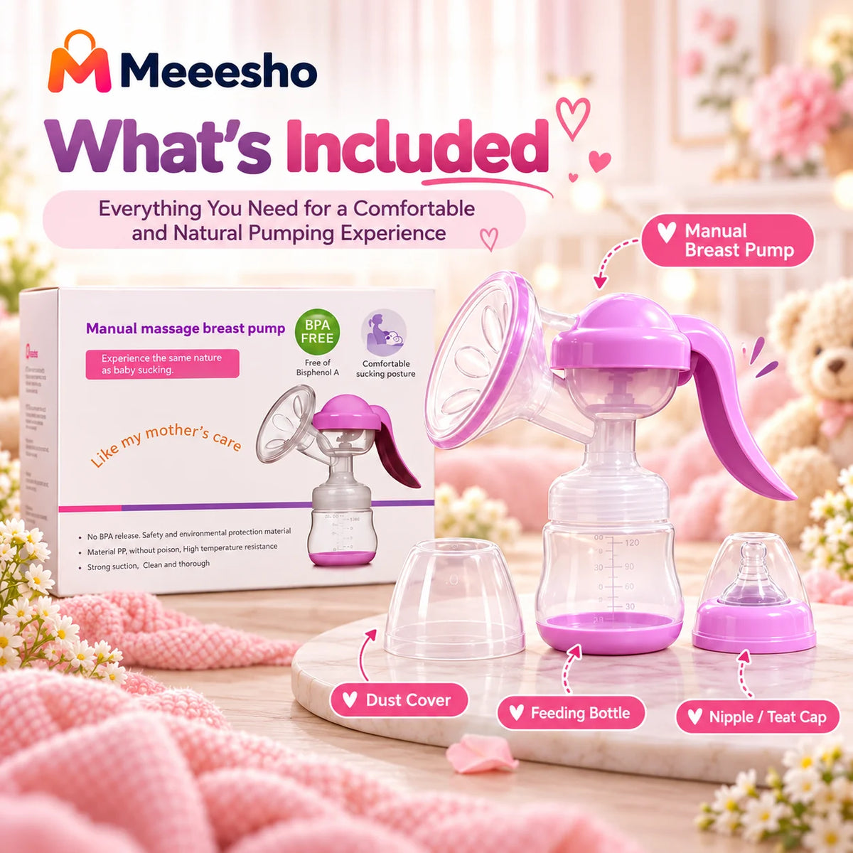 Gentle Manual Breast Pump for Easy Everyday Feeding
