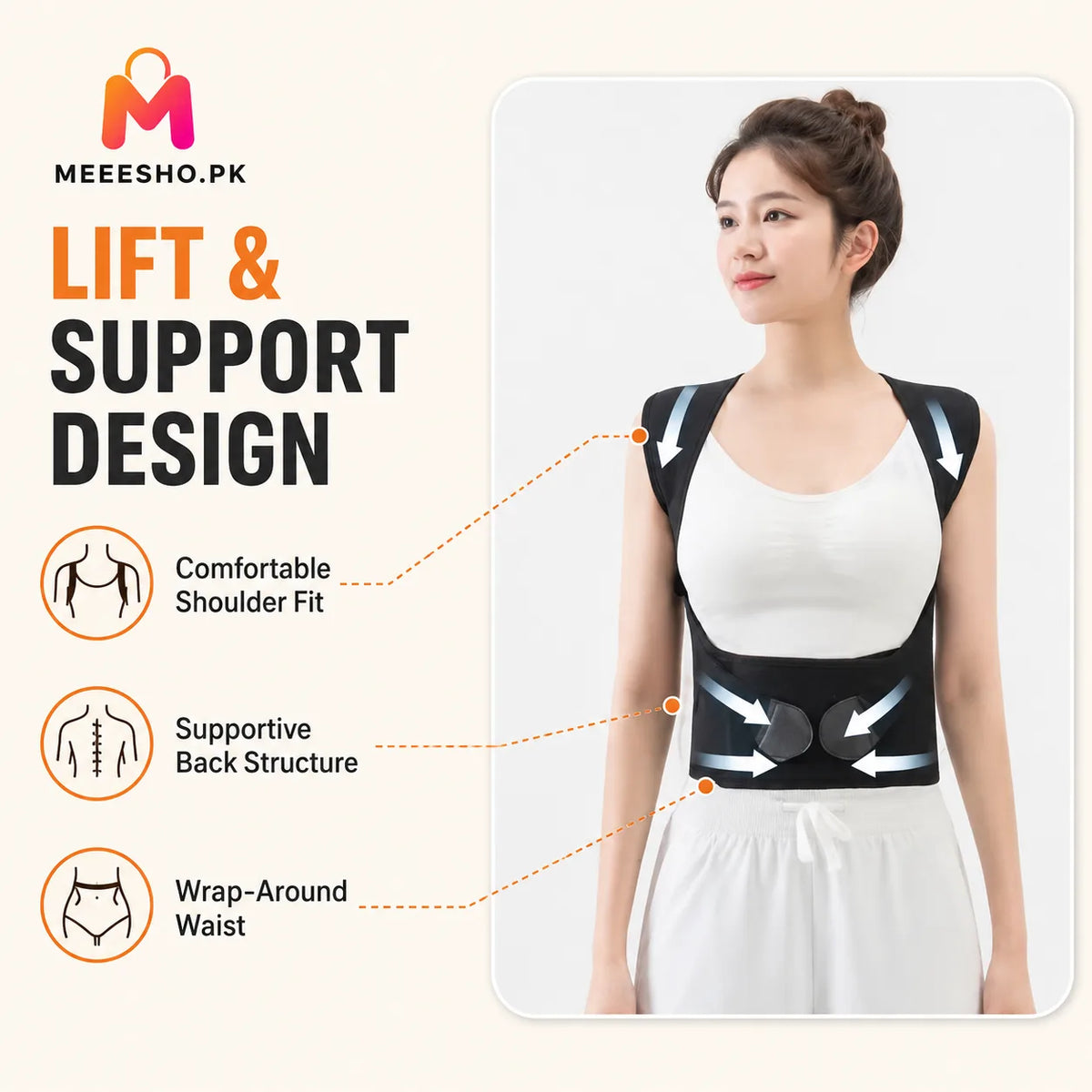 Adjustable Posture Back Brace for Men and Women Daily Support