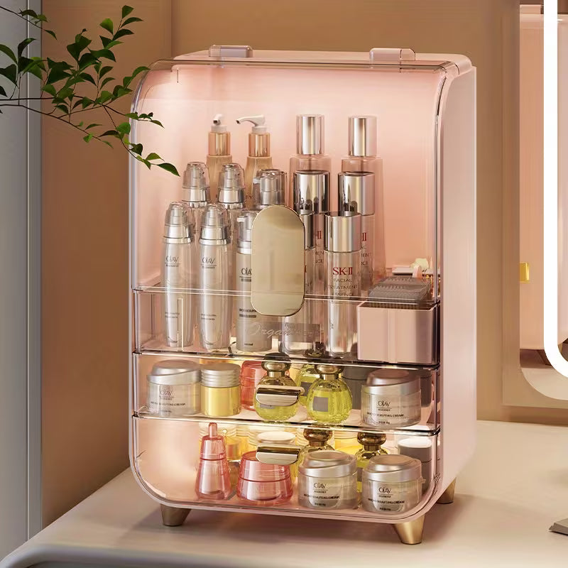 Multi-Functional Makeup Storage Box with Lid | Dustproof Cosmetic Organizer