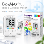 EasyMax Tag Digital Blood Glucose Meter with 10 FREE strips for Home