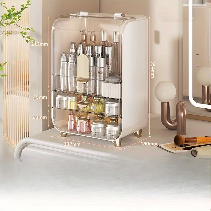 Multi-Functional Makeup Storage Box with Lid | Dustproof Cosmetic Organizer