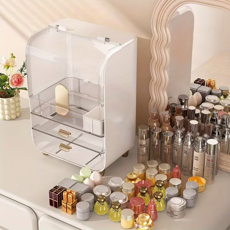 Multi-Functional Makeup Storage Box with Lid | Dustproof Cosmetic Organizer