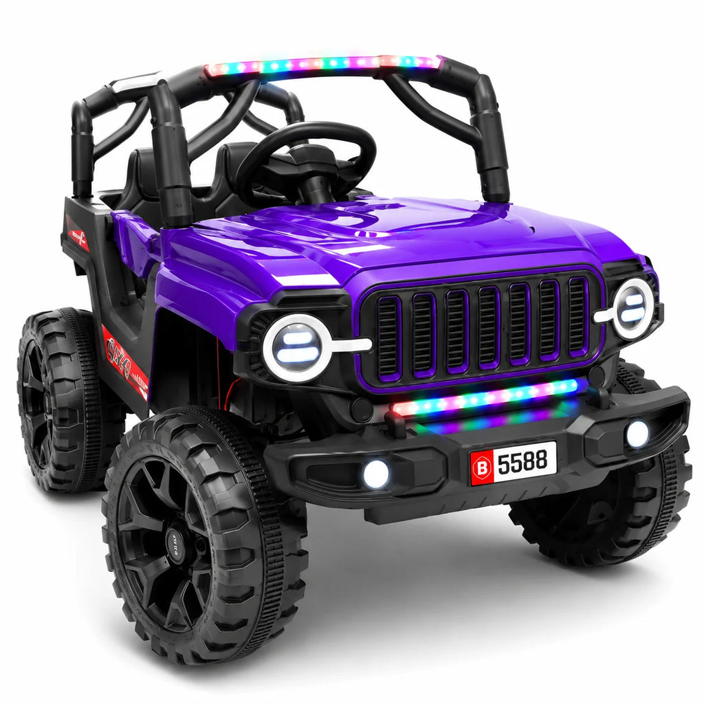 Purple Kids Electric Jeep Large Ride-On 4x4 Adventure Vehicle Toy
