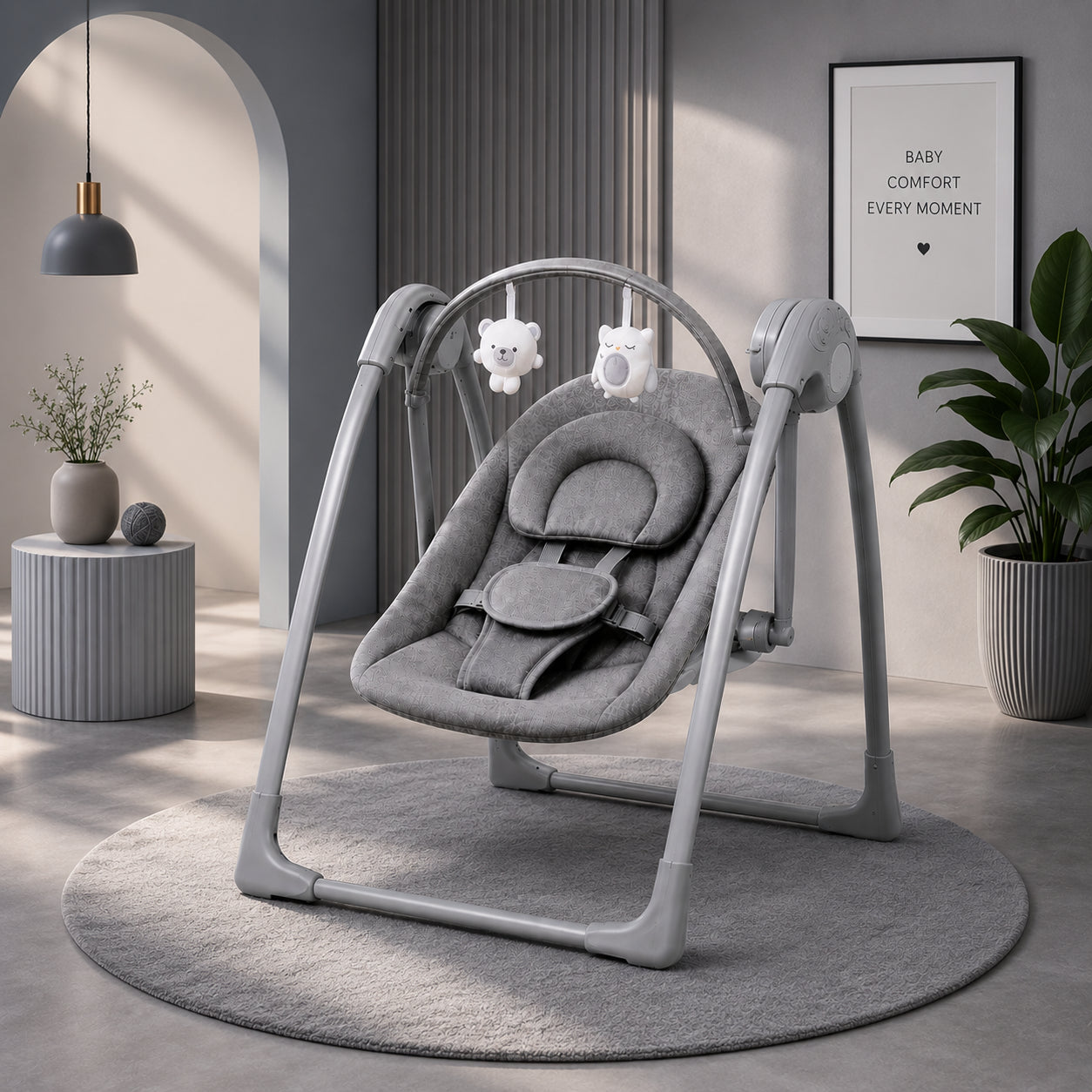 Multifunctional Electric Baby Rocking Chair Folding Newborn Bouncer High Seat Comfort