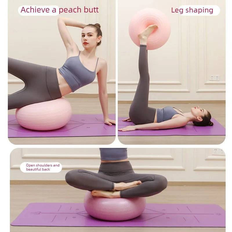 Anti-Burst Thickened Donut Yoga Ball for Balance and Prenatal Fitness