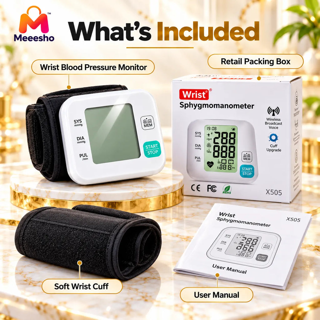 Digital Wrist Blood Pressure Monitor for Home Use