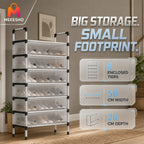 Six-Tier Enclosed Shoe Organizer Keeps Every Pair Neat and Protected