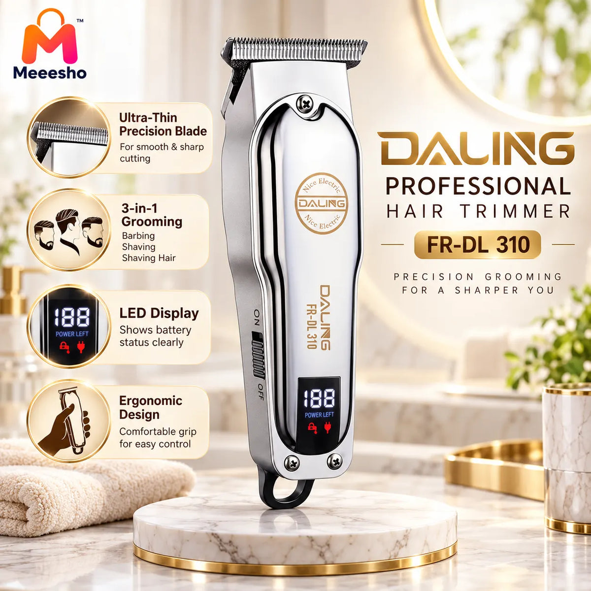 Daling FR-DL 310 Professional 3-in-1 Hair Trimmer