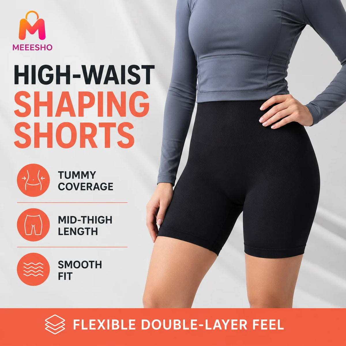 Women’s High-Waist Seamless Shaping Shorts for Comfortable Postpartum Tummy Support